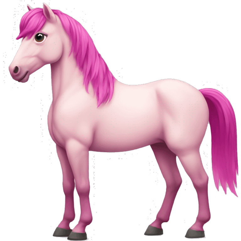 Light pink horse with magenta hair  emoji