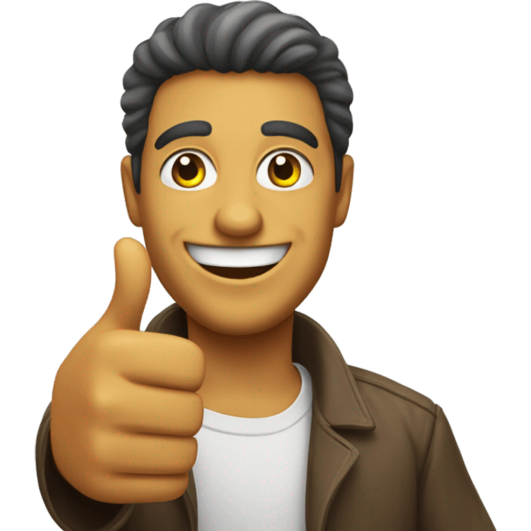 Smiling Brazilian man showing thumbs up  emoji