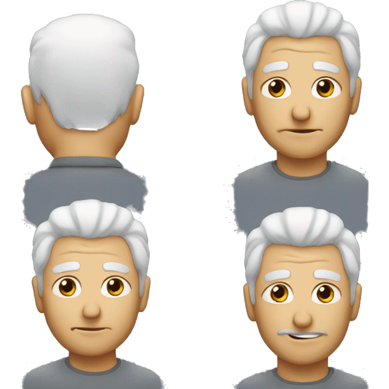 A man with some white hair with sneaky face emoji