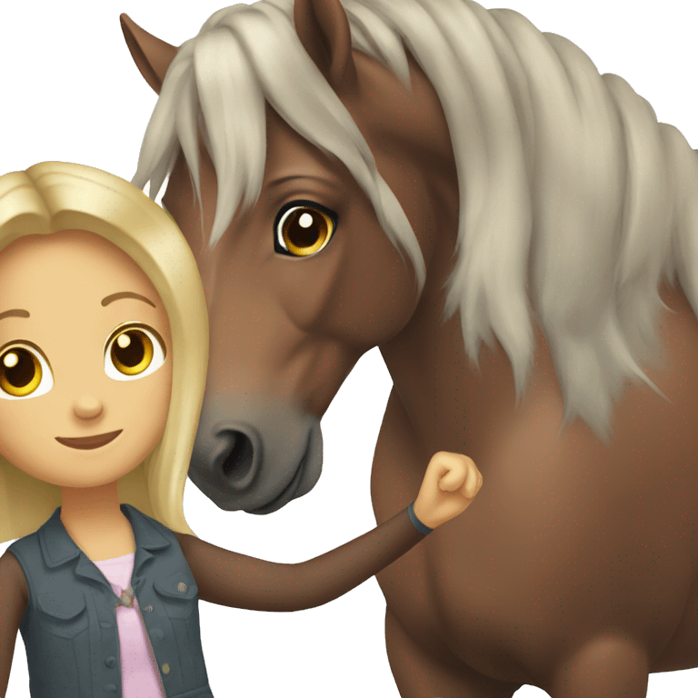 Horse with girl emoji