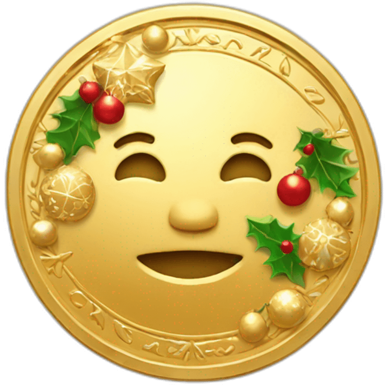 Christmas Decorated Gold Coin emoji