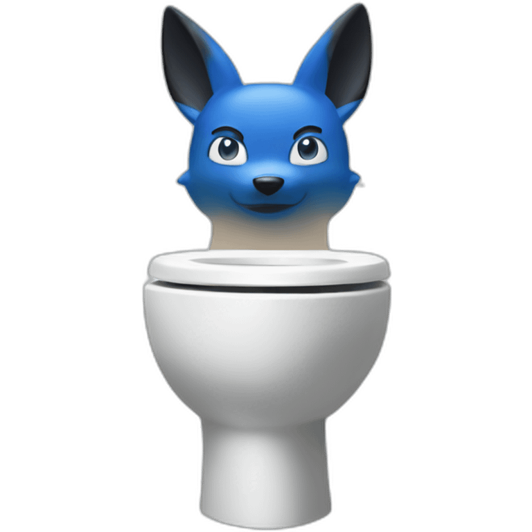 toilet with lucario head atop emoji