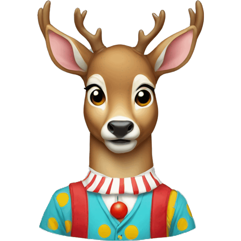 deer in a clown t-shirt emoji