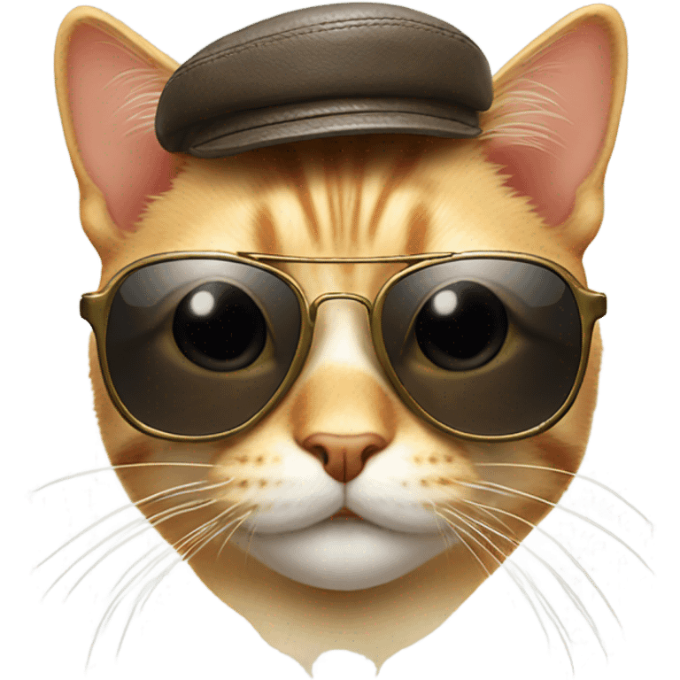 Cat with aviator sun glasses smiling emoji