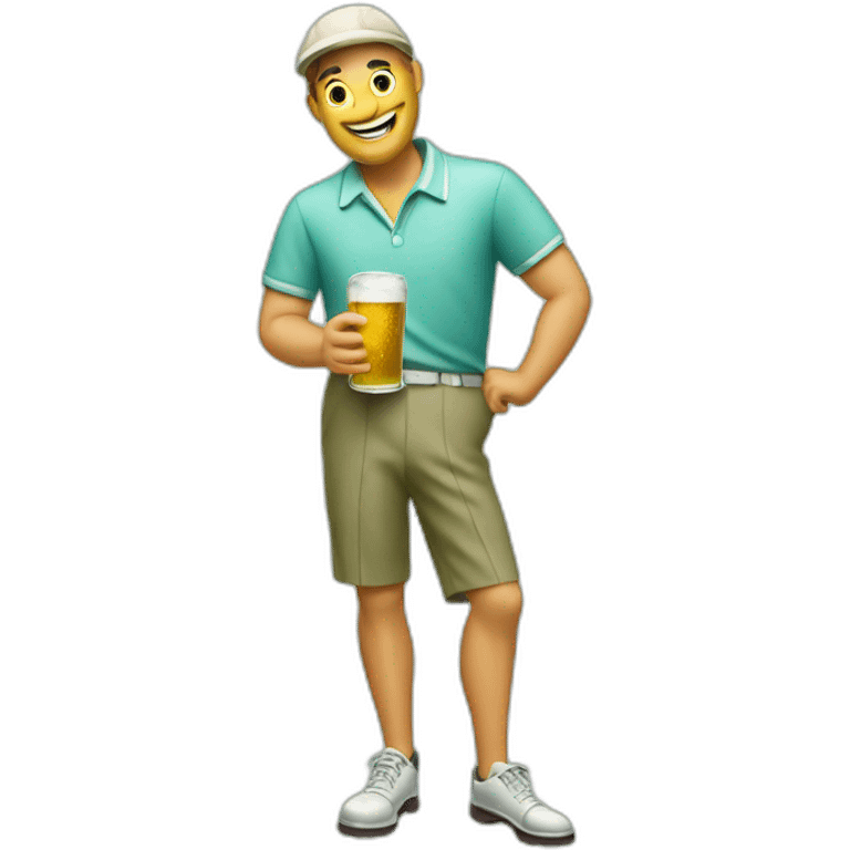 Fifties Golfer drinks beers emoji