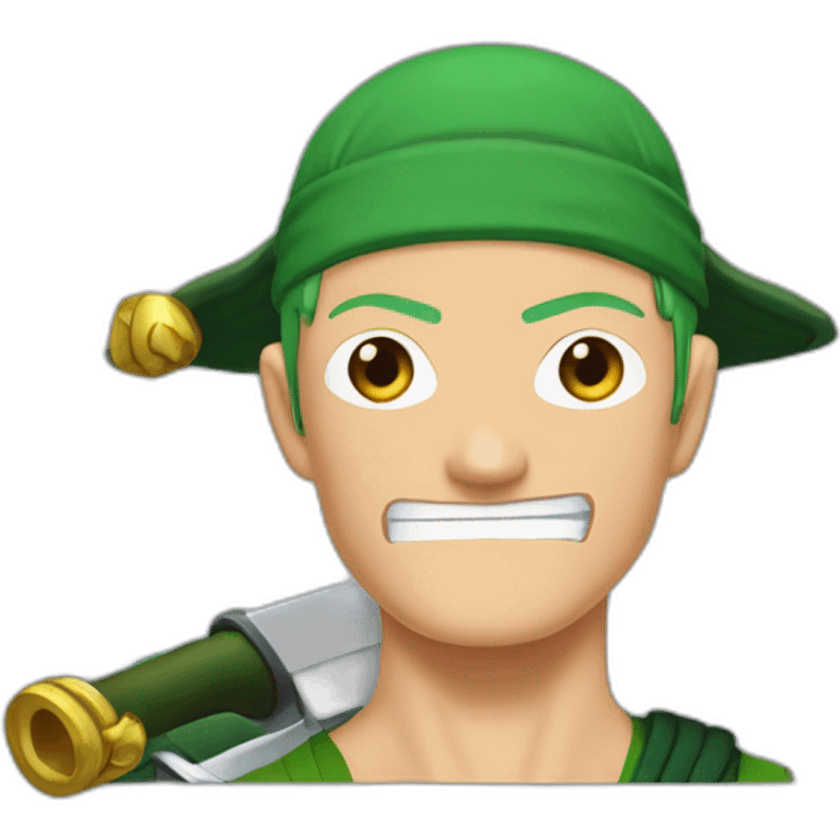 Roronoa zoro soulevant trois épées emoji