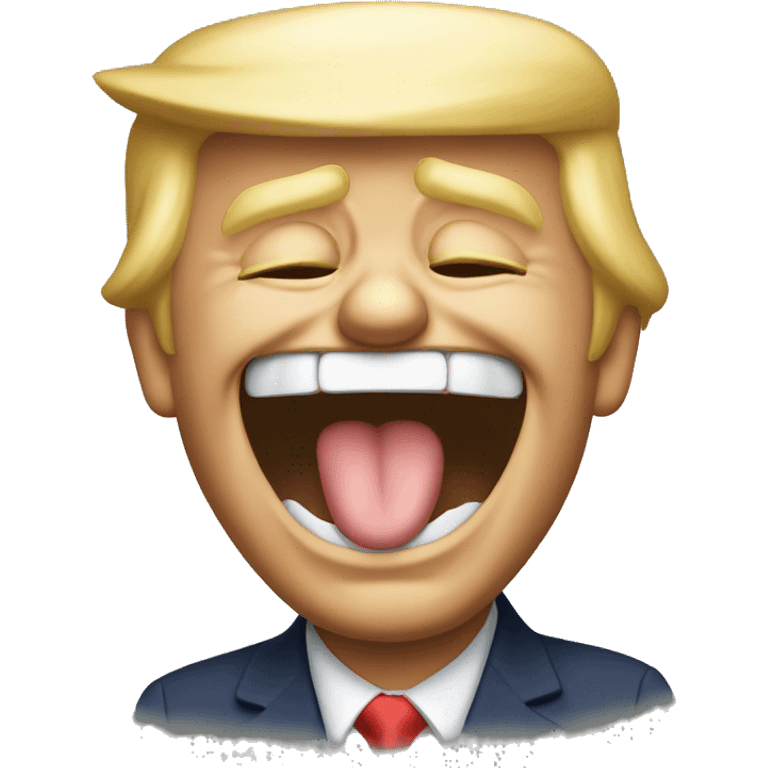 Donald trump laughing crying like laughing emoji  emoji