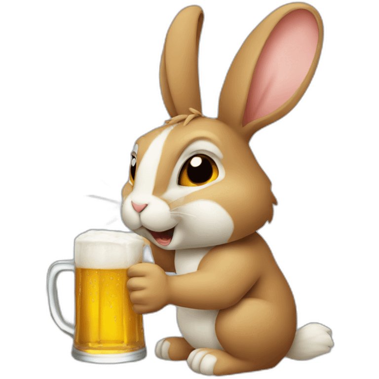 rabbit drinking beer emoji