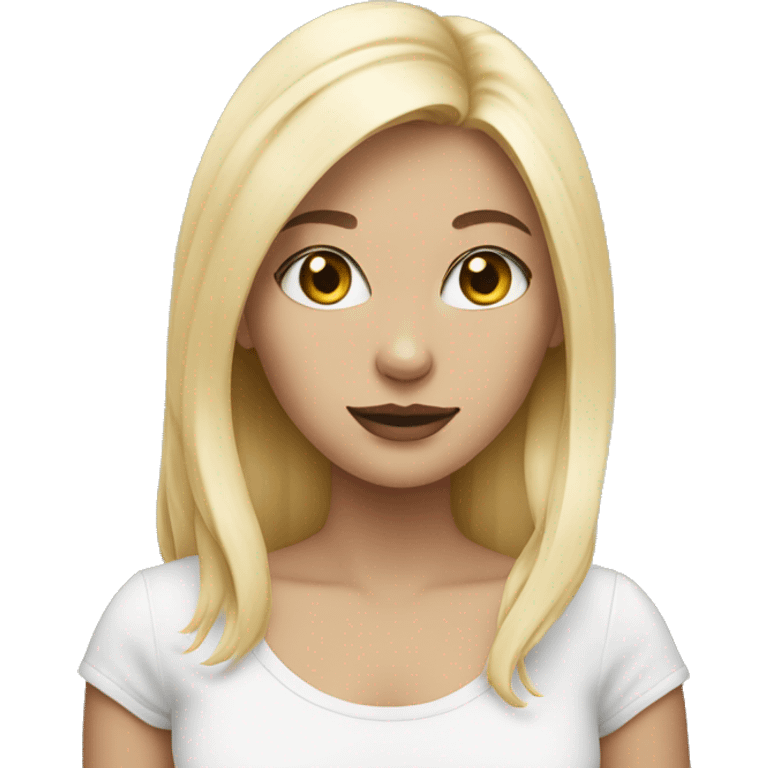 blonde girl black and white cat emoji