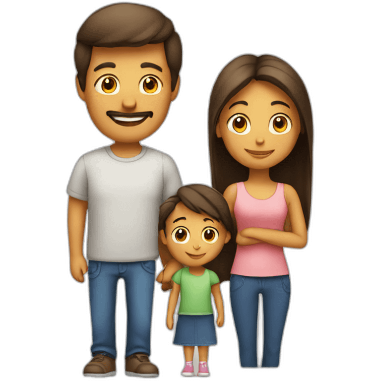 Family with 4, father, mother, teenager boy, small girl emoji