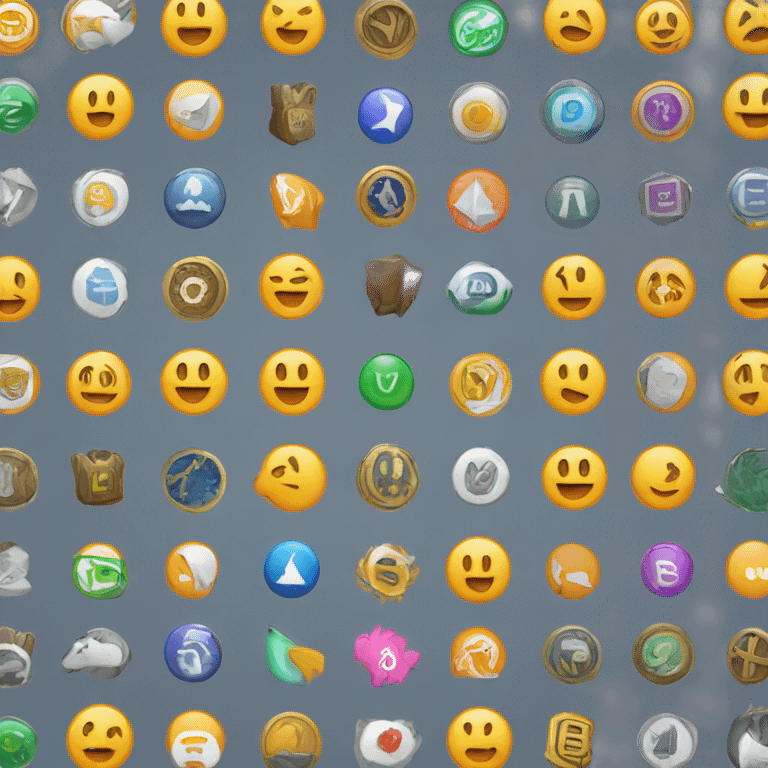 Wallpaper comprising of the logos of the top 20 cryptocurrencies in the market  emoji