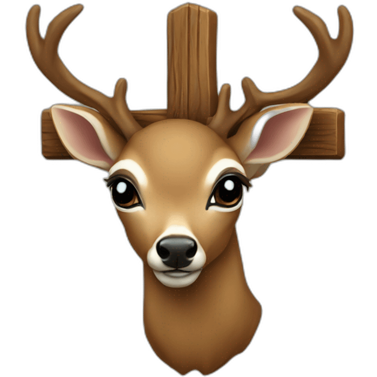 christian deer crucifix emoji