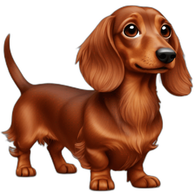 Red long hair dachshund emoji