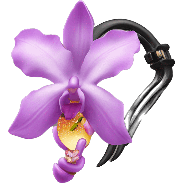 hair claw with orchid ( accessory)  emoji