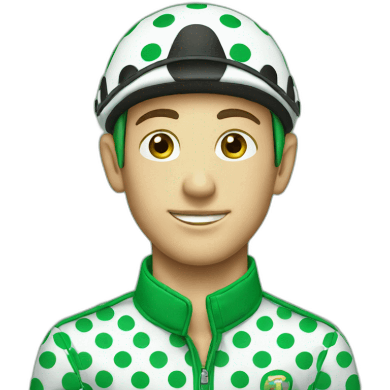 jockey green polka dot emoji