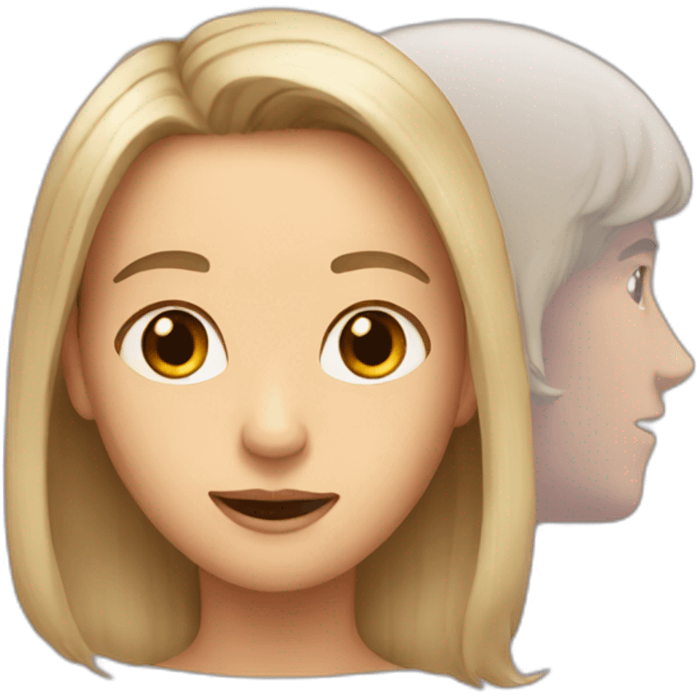 man with long hair imagines a woman with short hair emoji