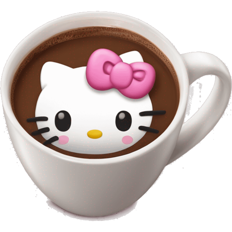 Hot chocolate with a hello kitty mug emoji