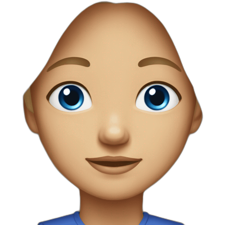 Blue eyes long curry hair, hate children, seldom smile, tall and thin, traditional young lady emoji