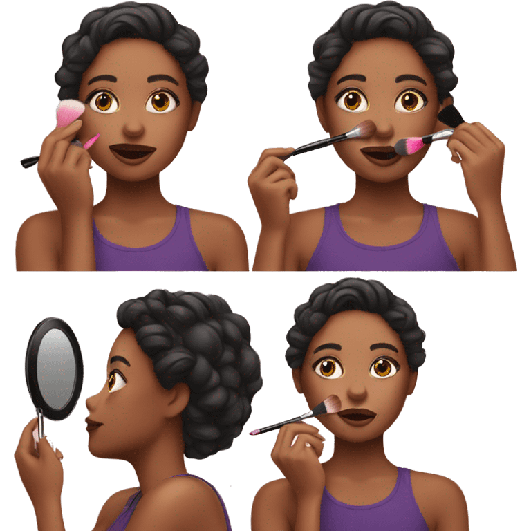 Girl putting on makeup emoji