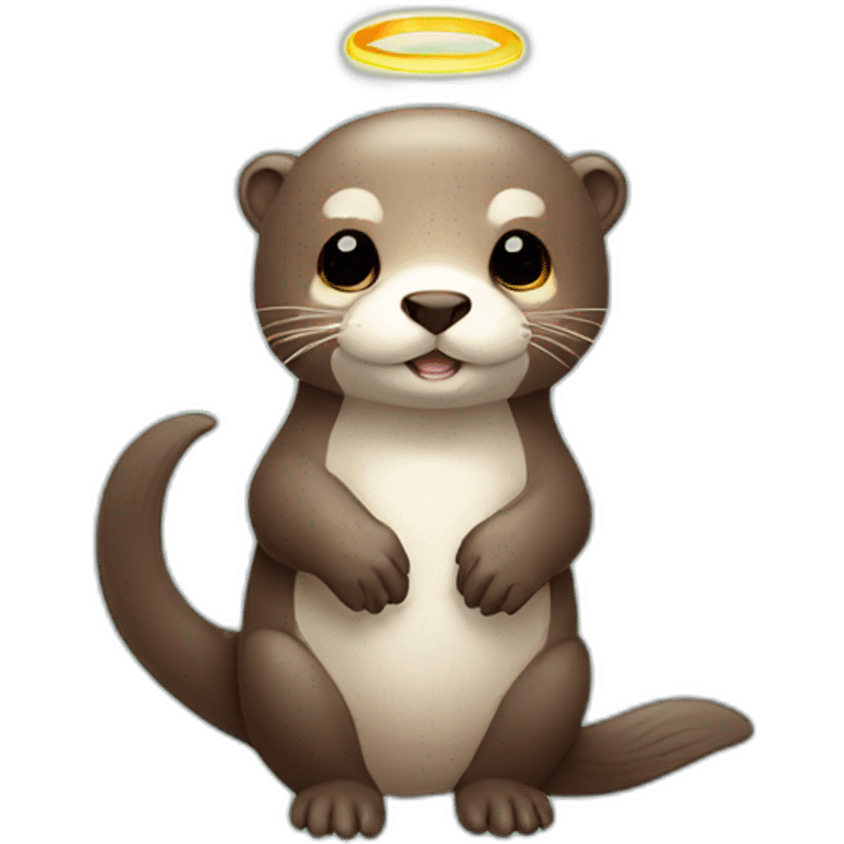 Cute otter with a halo over his head emoji