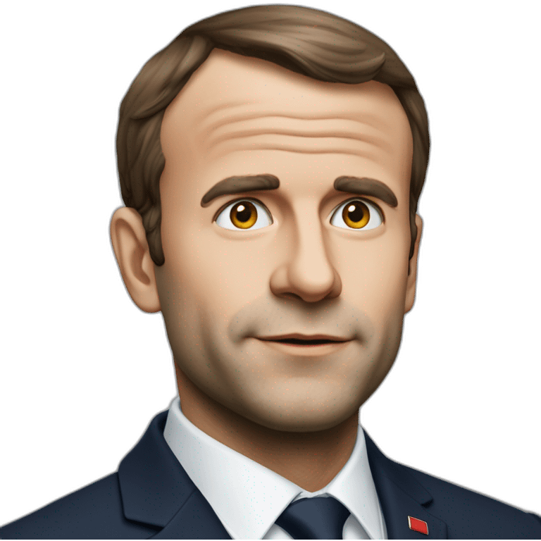 Macron déguisé en chat emoji