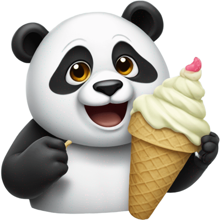 Panda eating ice cream emoji