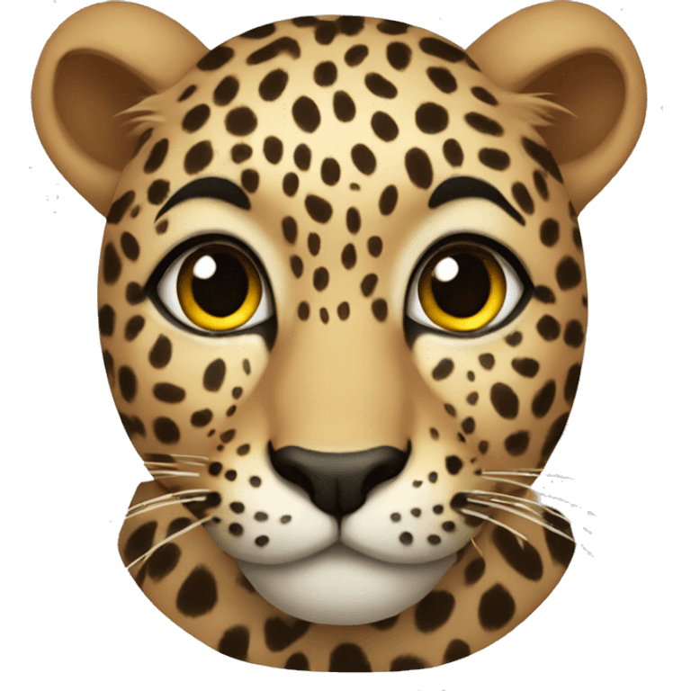 leopard with lashes emoji