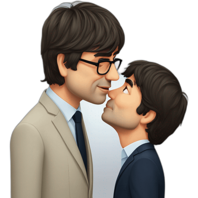 Carles Puigdemont kissing Pedro Sánchez emoji