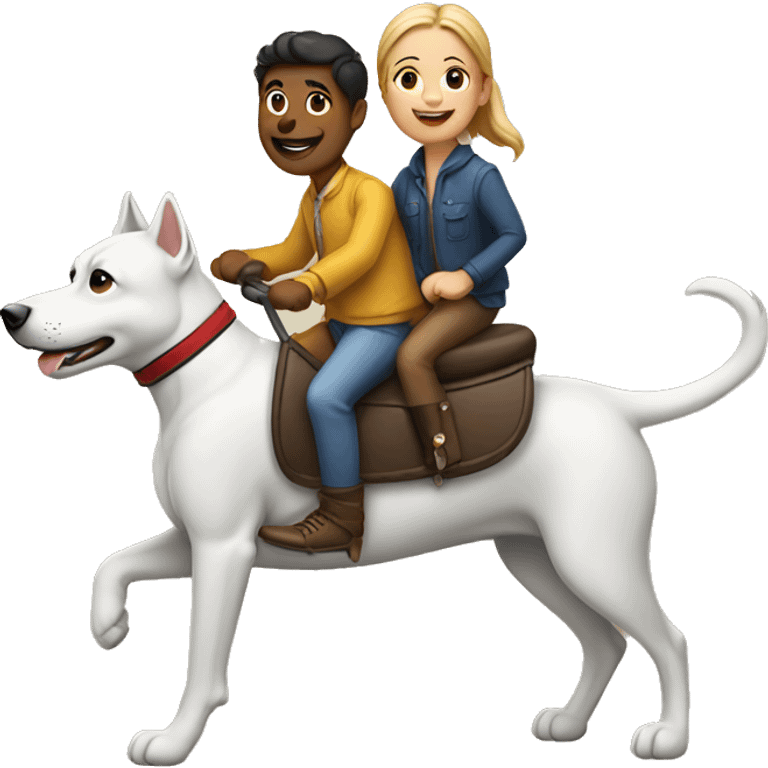 People riding a dog emoji