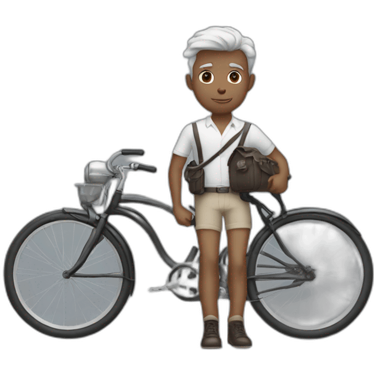 White Alfred Brown hair with bike emoji