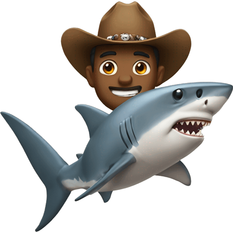 a shark with cowboy  emoji