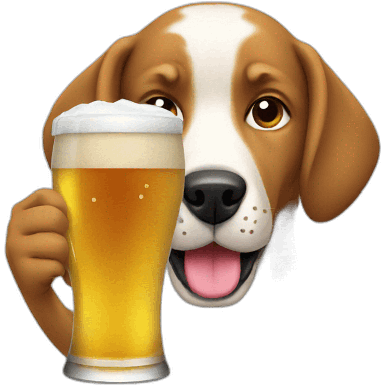 Dog drinking beer emoji