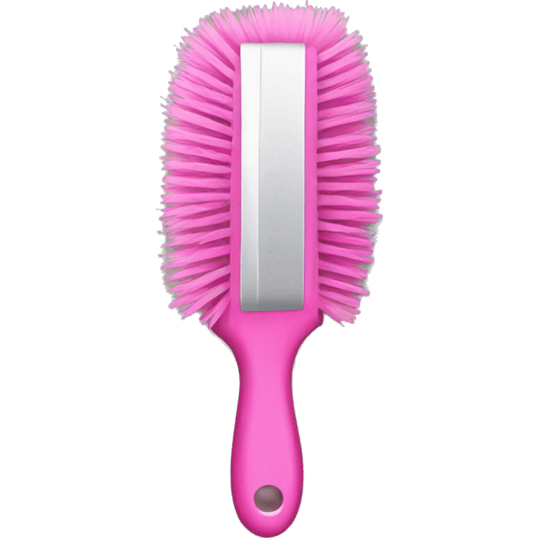 Pink hair brush emoji