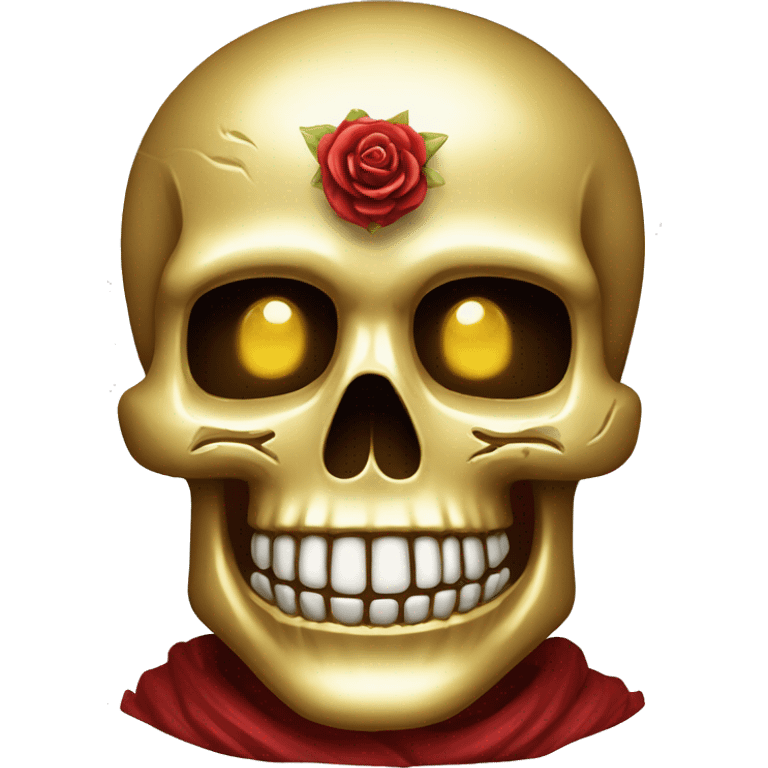 Calavera de oro que bota sangre de los ojos emoji