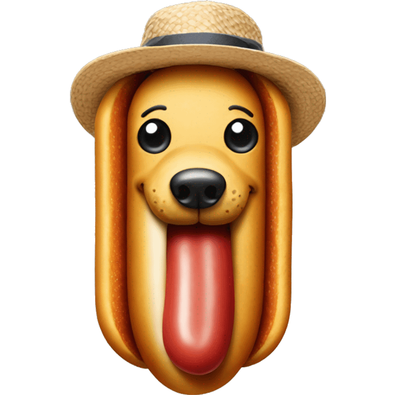 Hotdog wearing a hat emoji