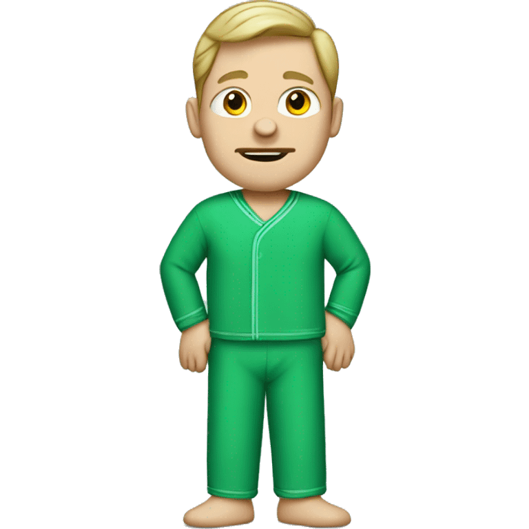 White Man in Green pyjamas  emoji