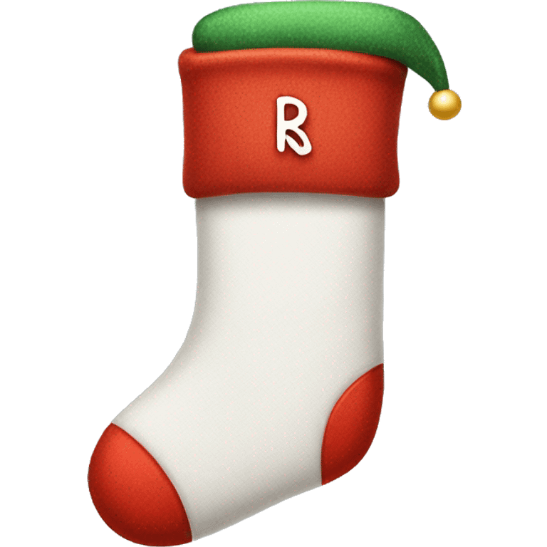 christmas stocking with R on it emoji