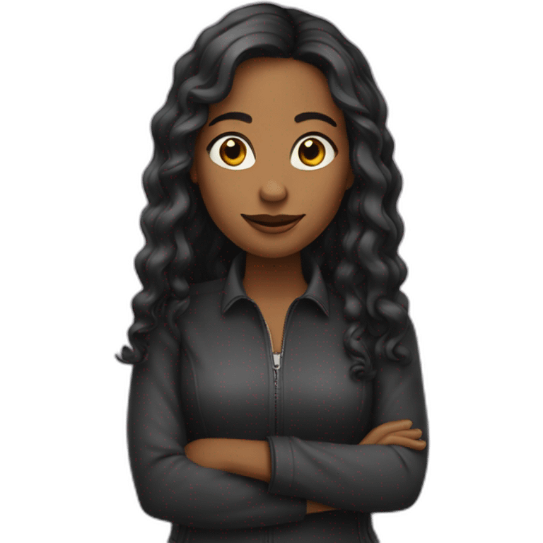 Mujer pelo negro y largo  emoji