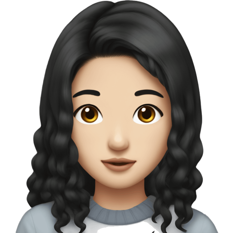 hailey kim korean black hair  emoji