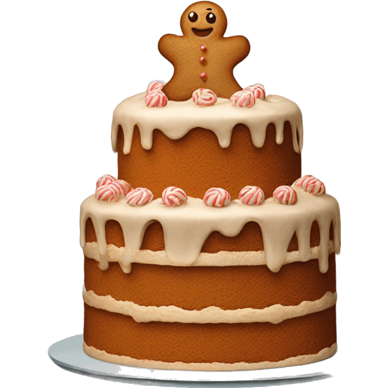 Cake with gingerbread on top emoji