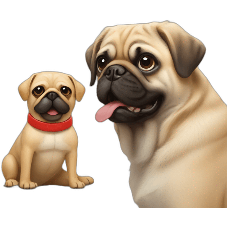 pug with boxing gloves and golden retriever with boxing gloves emoji