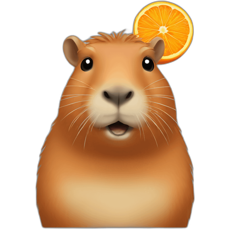 Capybara with orange emoji