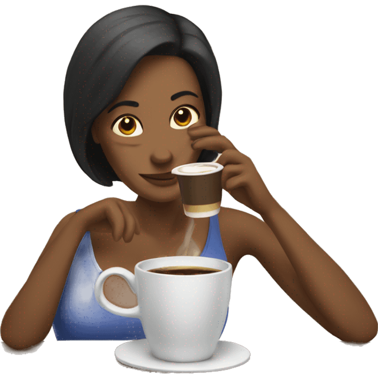 Mom drinking coffee  emoji