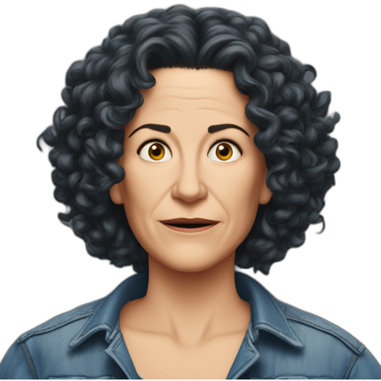 Susie Essman, annoyed, wearing all denim emoji