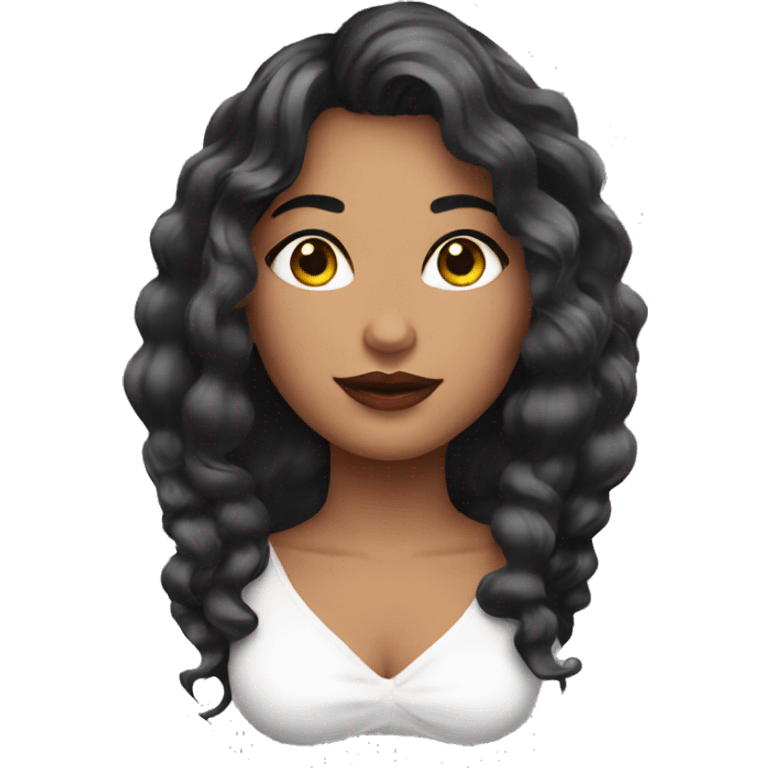 mujer con rubor y maquillaje brilloso emoji