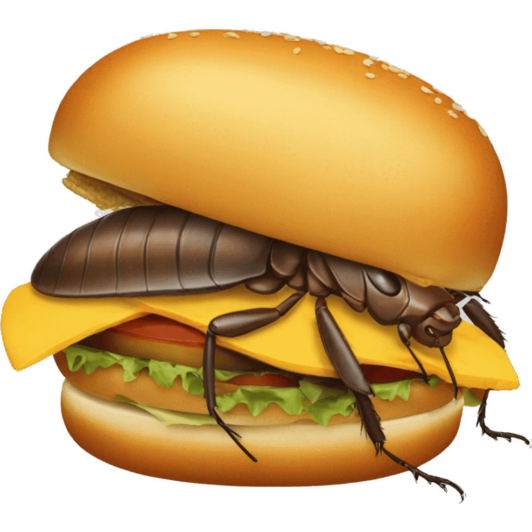 Cockroach on a hamburger named joe emoji