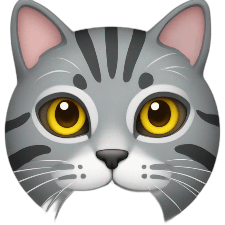 Gray cat with stripes emoji