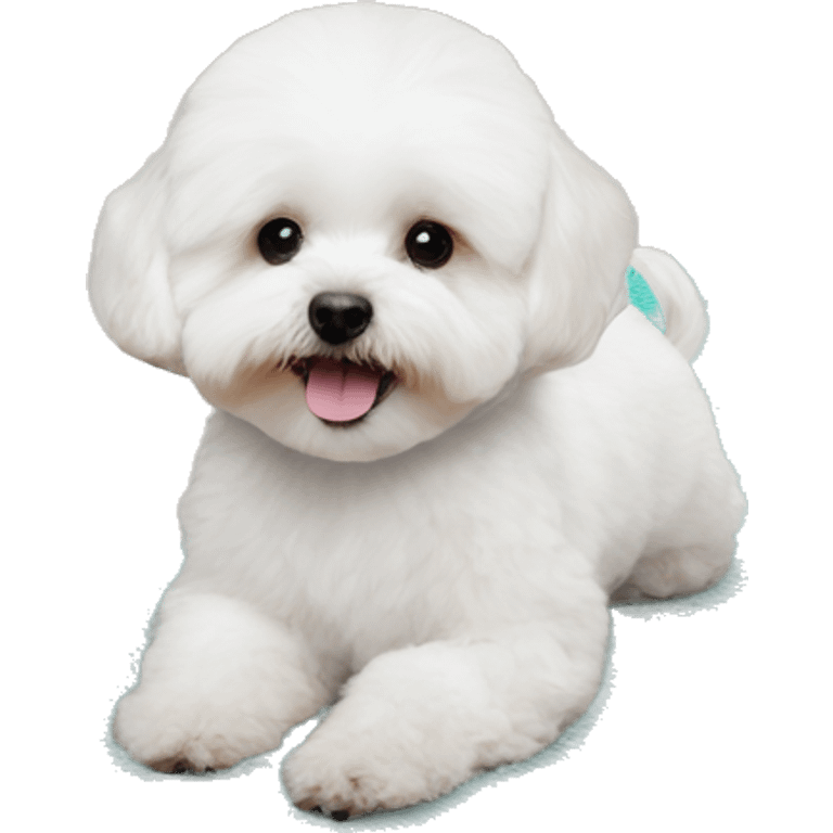 White maltipoo yoga mat emoji