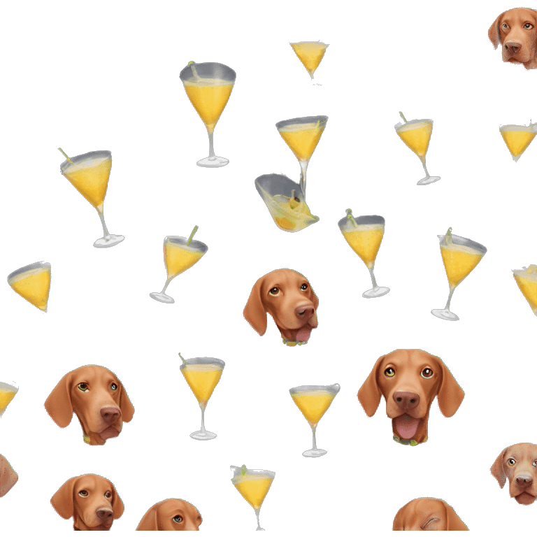 Vizsla with martini emoji