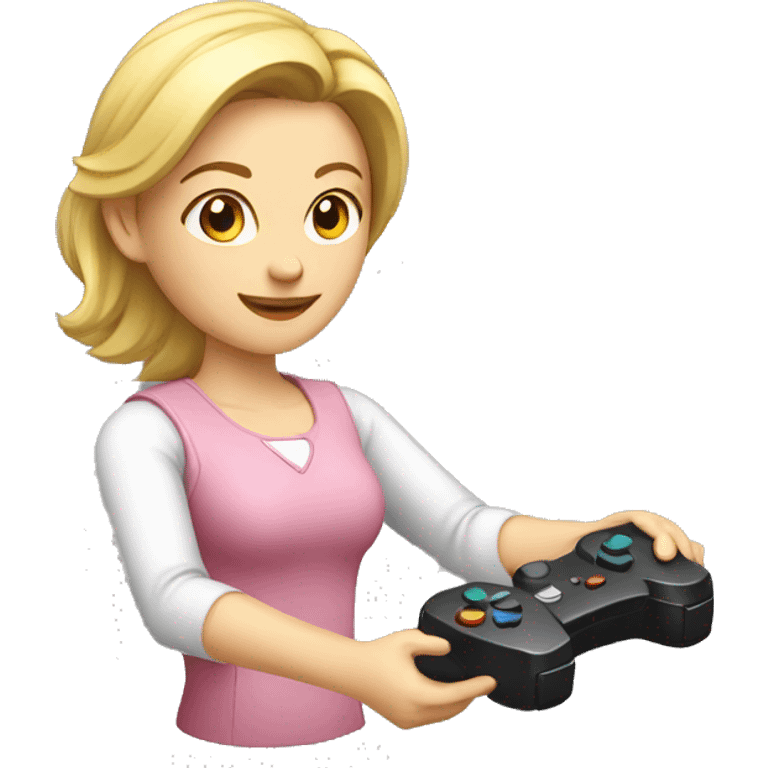 caucasian female playing video game emoji